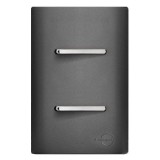 Conjunto Interruptor Duplo Simples 4x2 - Novara Especiais Preto Grafite